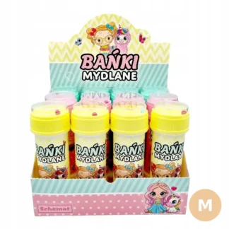 Zestaw 12 dużych baniek mydlanych 60 ml w kolorach — zdjęcie 1