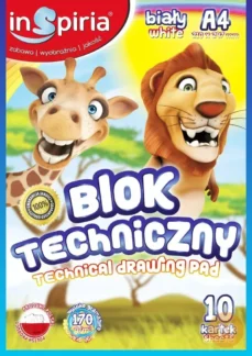 Gruby blok techniczny A4 biały 170 g – 10 kartek — zdjęcie 1