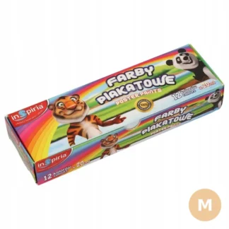 Zestaw 12 intensywnych farb plakatowych 20 ml do nauki malowania — zdjęcie 1