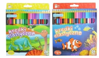 Elastyczne kredki ołówkowe trójkątne 24 kolory z żywicy — zdjęcie 1