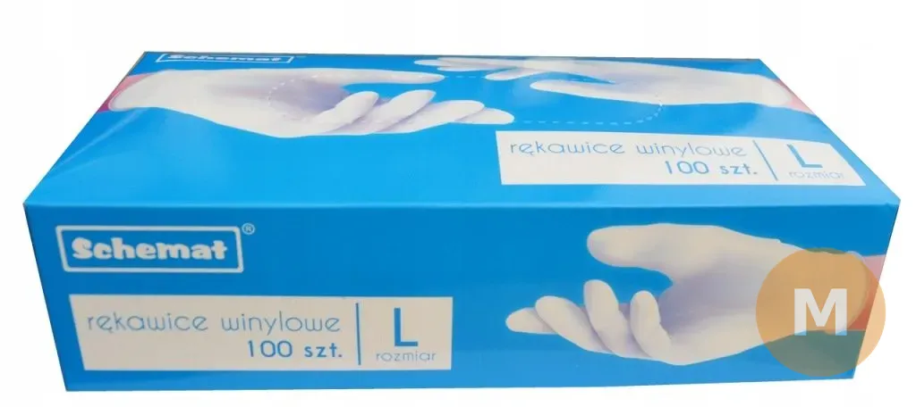 Rękawice winylowe gospodarcze rozmiar L 100 sztuk — zdjęcie 1