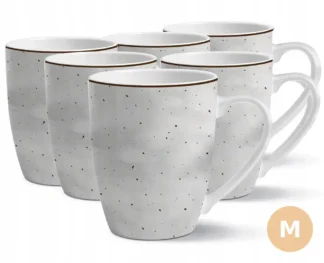 Zestaw 6 porcelanowych kubków 360 ml do kawy i herbaty — zdjęcie 1
